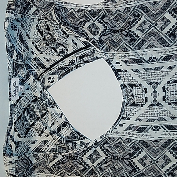 New ☆SPLENDID☆ Brand Boho Taos Geo Boarder Print Sleeveless Flowing Maxi Dress - Picture 9 of 13